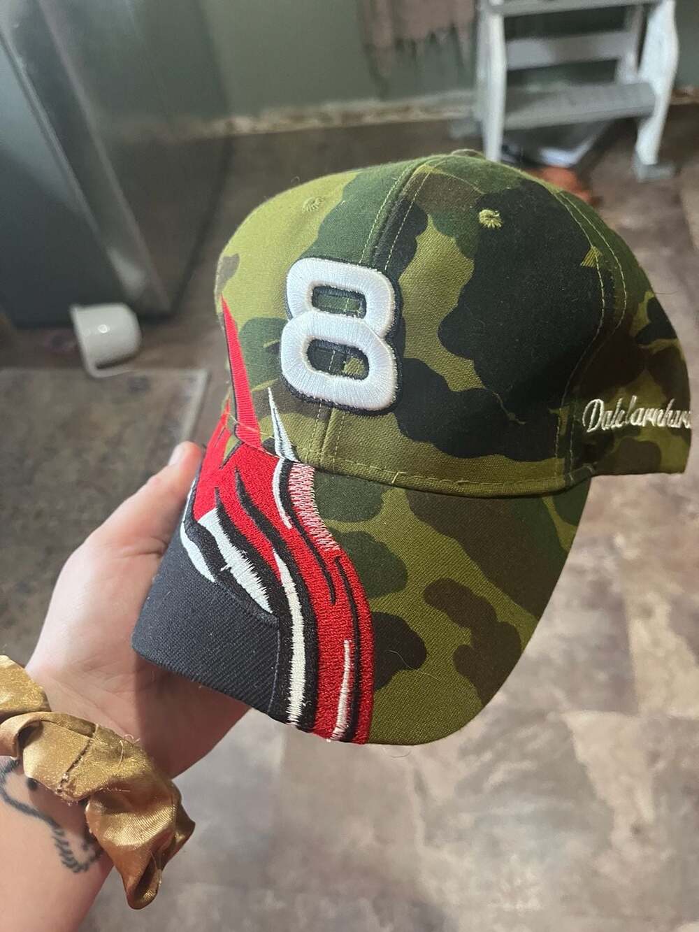 Vintage Dale Earnhardt Jr #8 Camo NASCAR Racing Strapback Hat